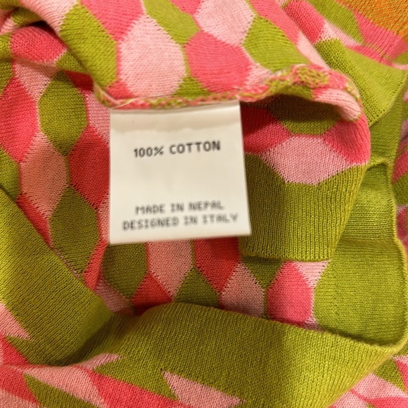 Happy Sheep round neck sweater S- Medium Pink-Orange- Green copper shape design - Picture 5 of 8